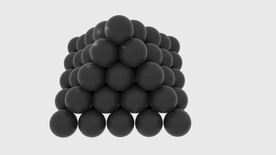 Cannonball pyramid of balls Low-poly 3D model_3