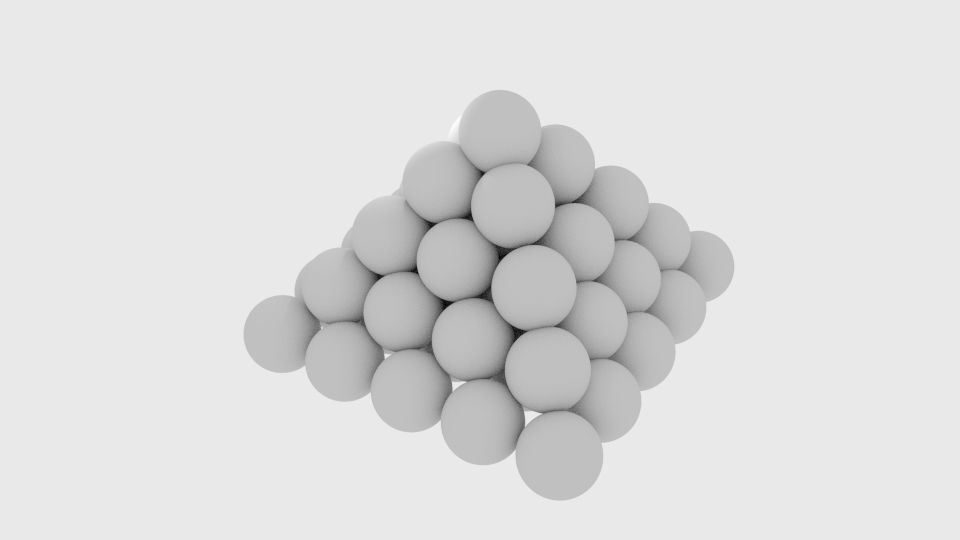 Cannonball pyramid of balls Low-poly 3D model_4