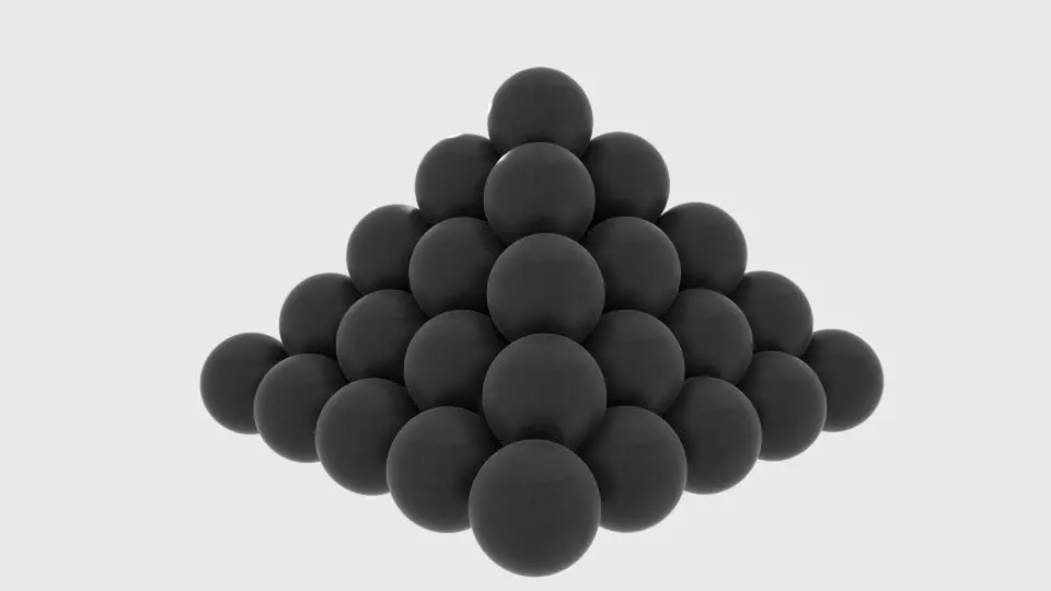Cannonball pyramid of balls Low-poly 3D model_0