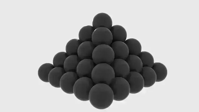 Cannonball pyramid of balls Low-poly 3D model