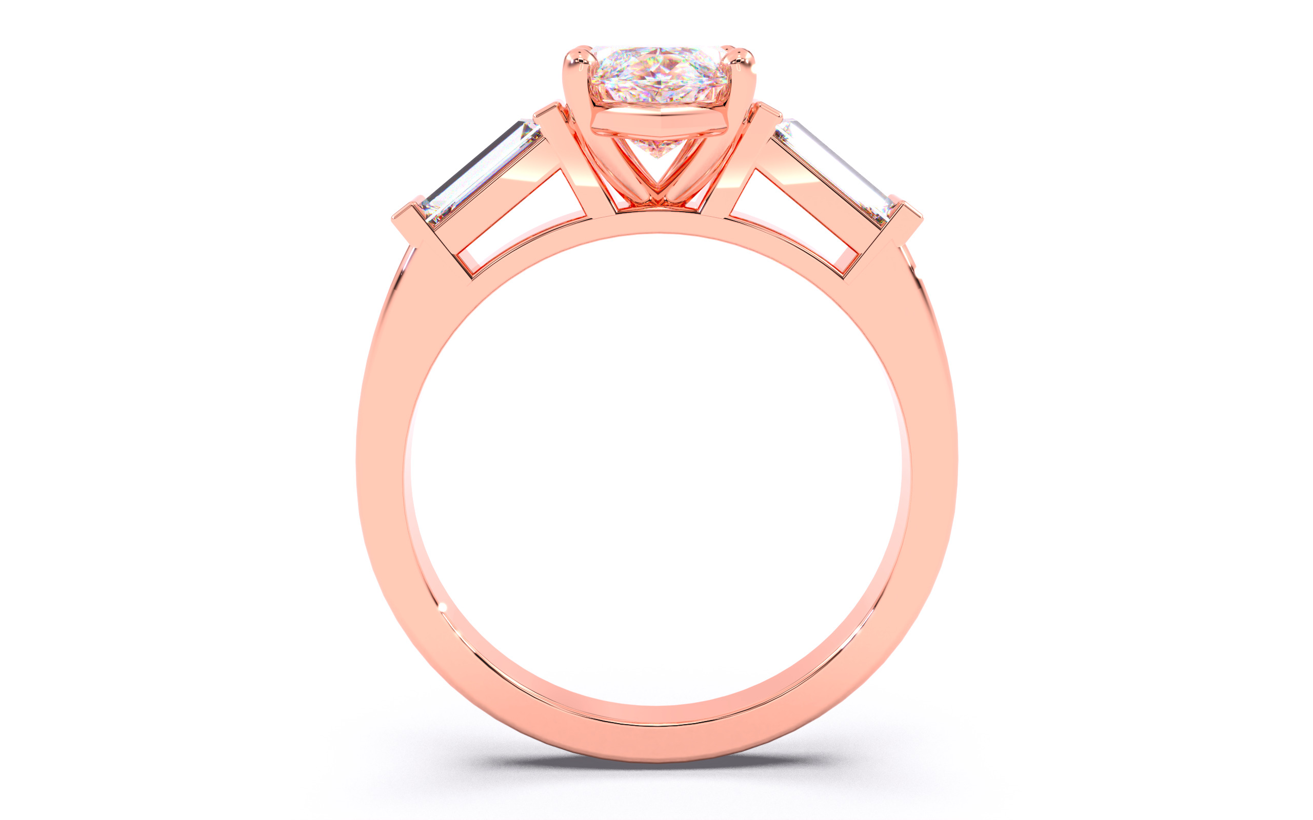 Marquise Diamond Trio Solitaire Ring 3D print model 3D print model_22