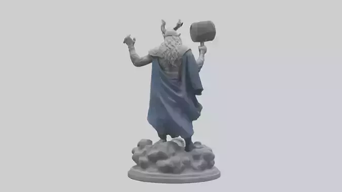 Sculpture of Thunder god model Low-poly 3D model