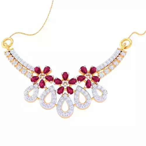 3D Printable Cad jewelry design of Lady diamond Pendant