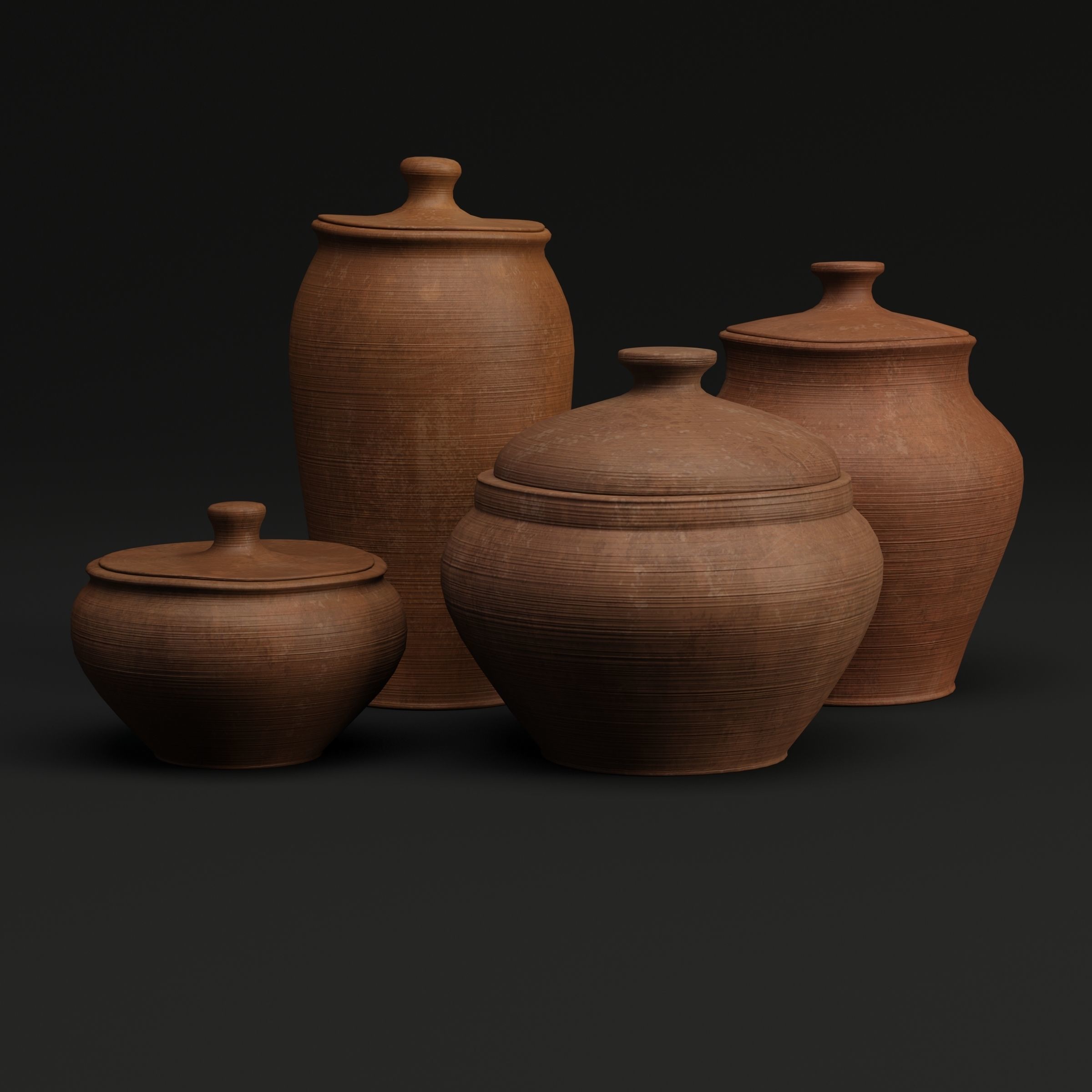 Tableware clay 3D model_2