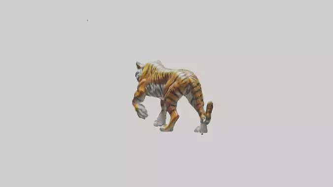 Sculpture of Tiger statue model Low-poly 3D model