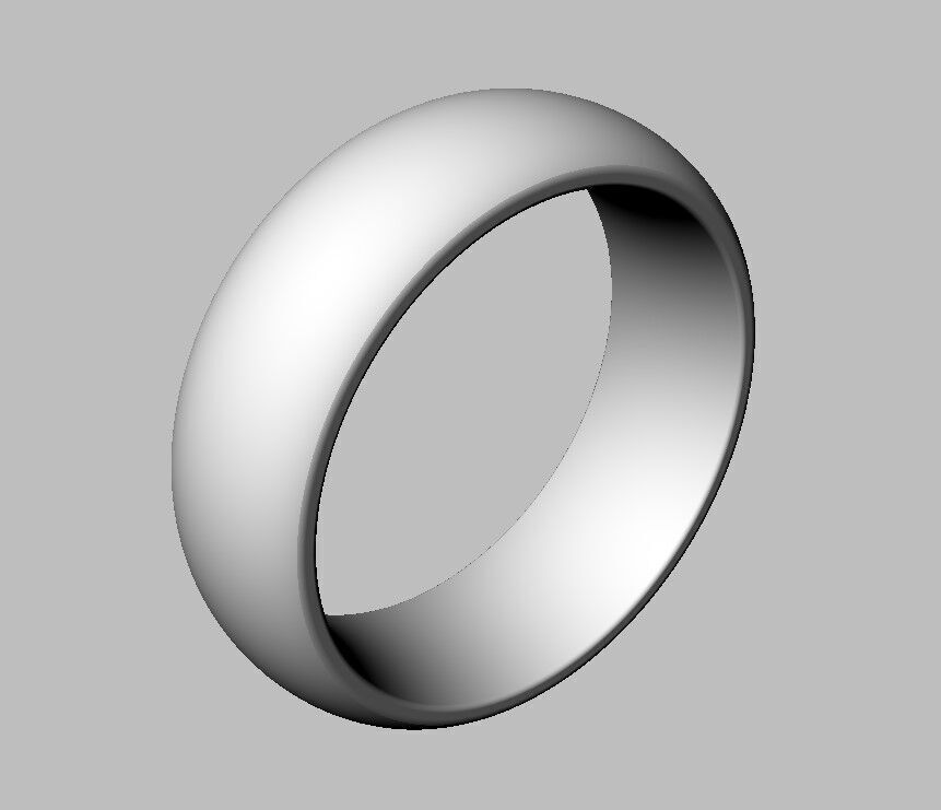 7mm Clean Design Wedding Band 3D print model_13