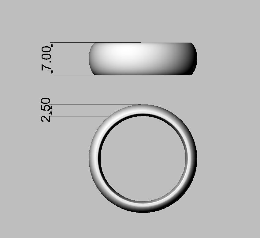 7mm Clean Design Wedding Band 3D print model_6