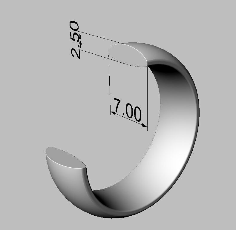 7mm Clean Design Wedding Band 3D print model_7