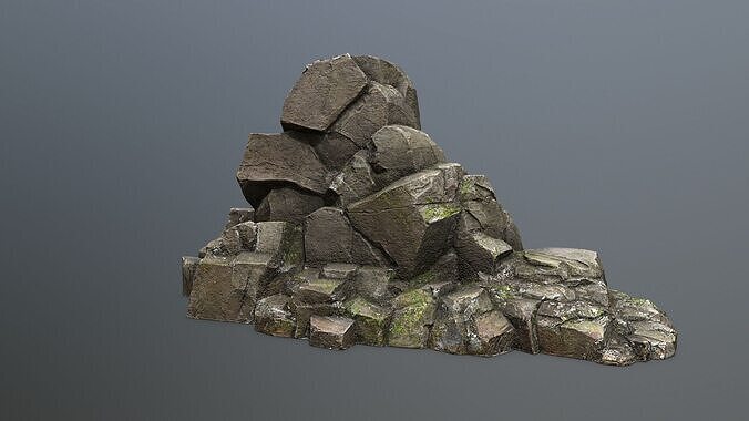 cliff rocks Low-poly 3D model