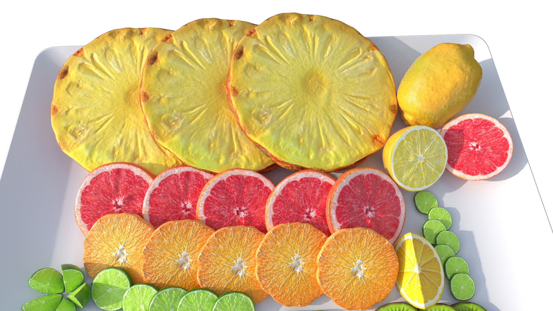 Citrus Slice Collection Low-poly 3D model_6