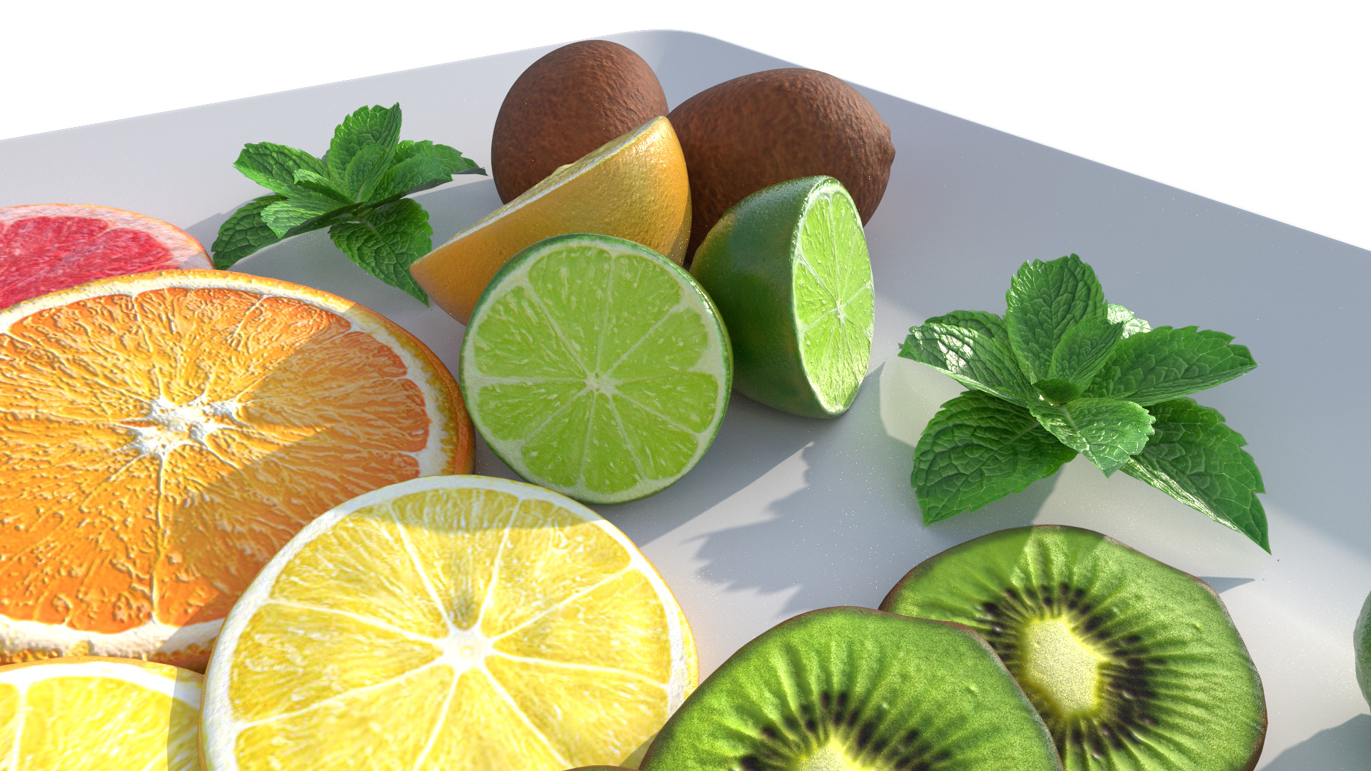 Citrus Slice Collection Low-poly 3D model_7