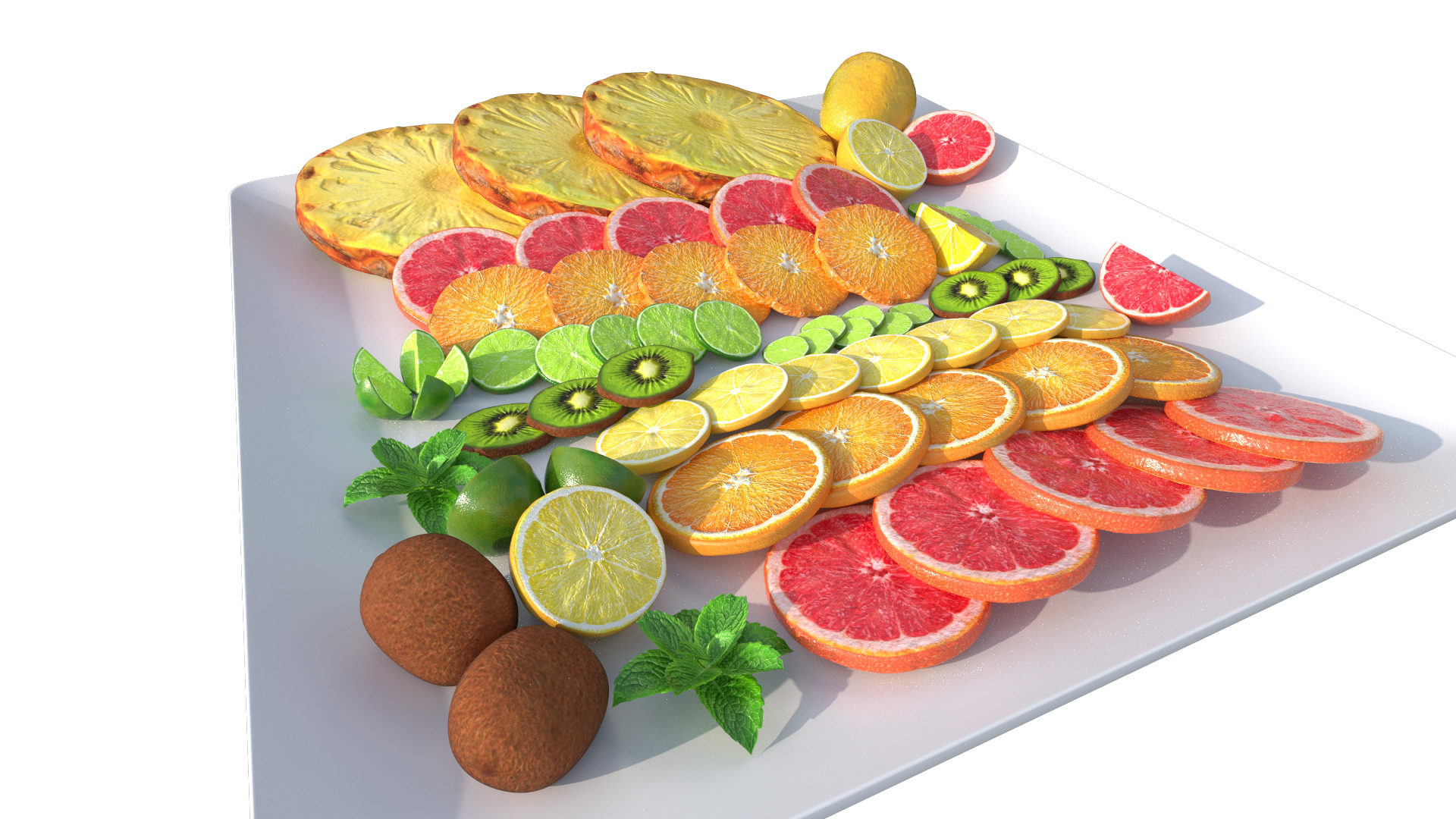 Citrus Slice Collection Low-poly 3D model_14