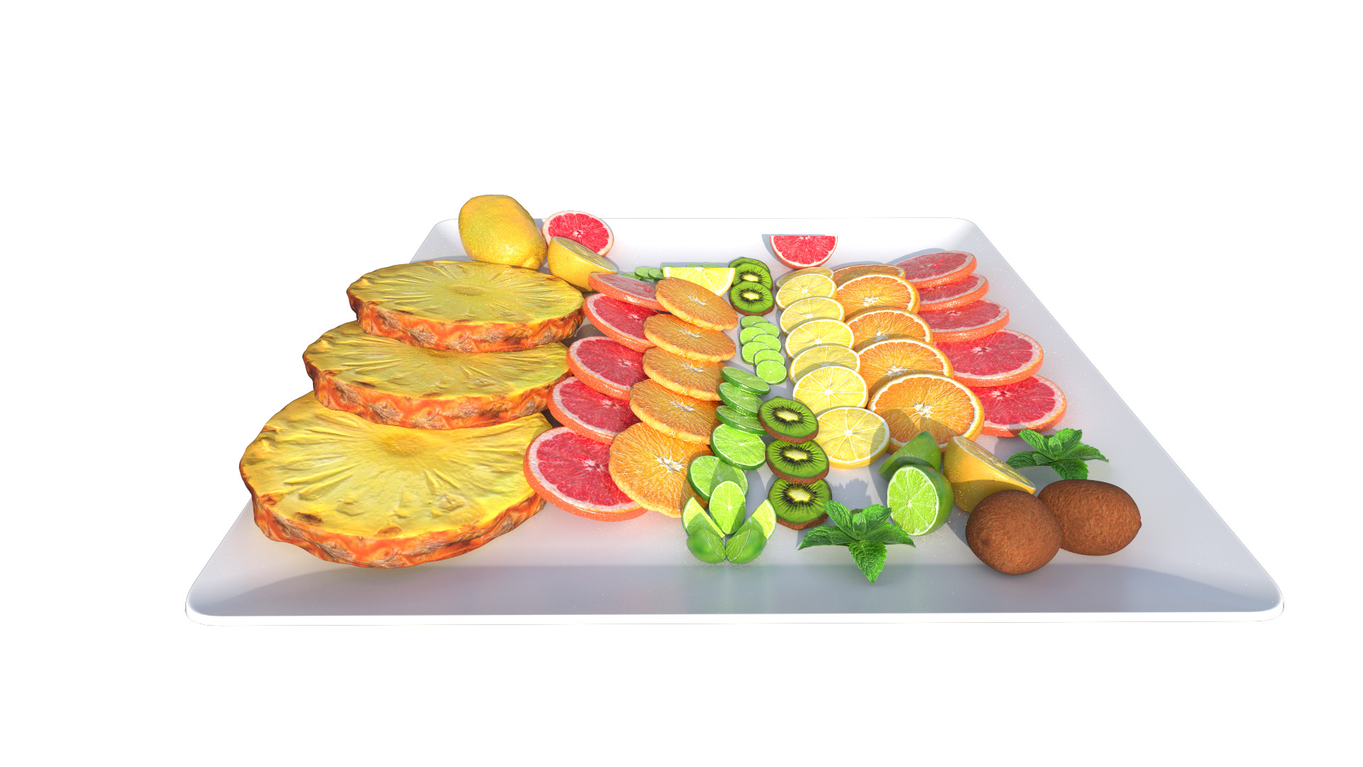 Citrus Slice Collection Low-poly 3D model_16