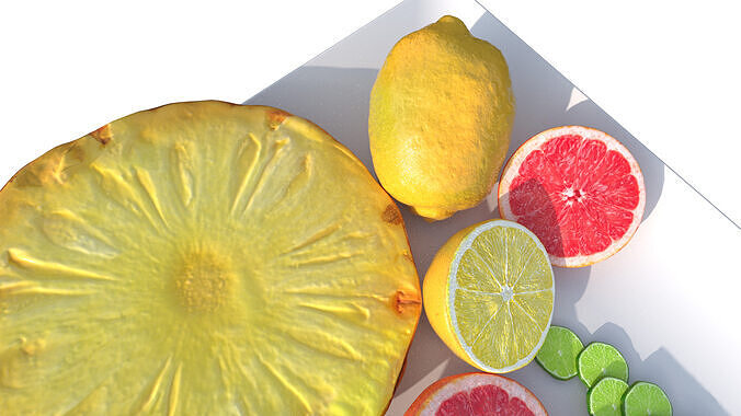 Citrus Slice Collection Low-poly 3D model 5