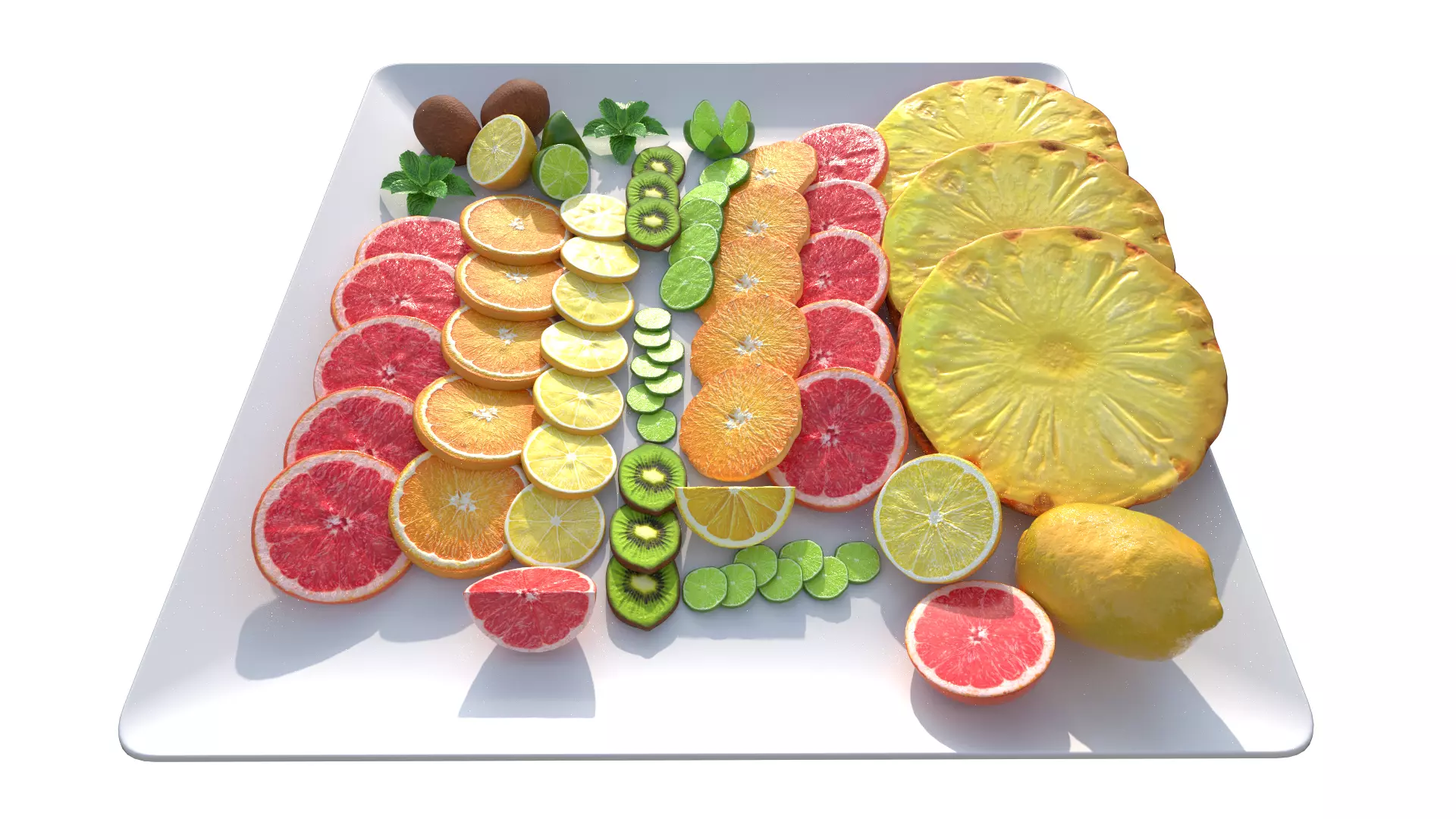 Citrus Slice Collection Low-poly 3D model_0