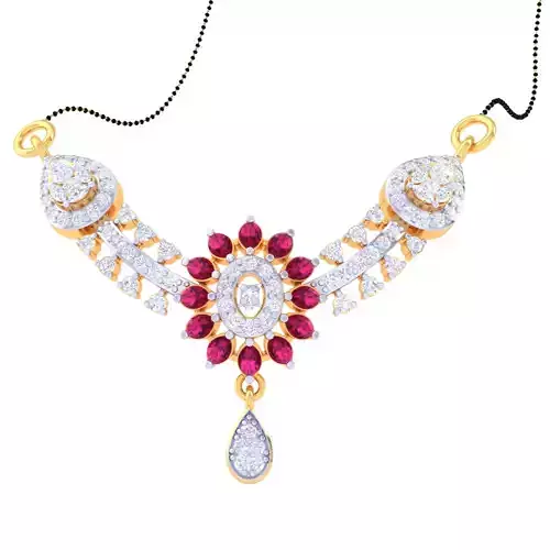 3D Printable Cad jewelry design of Lady diamond Pendant