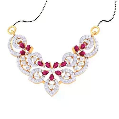 3D Printable Cad jewelry design of Lady diamond Pendant