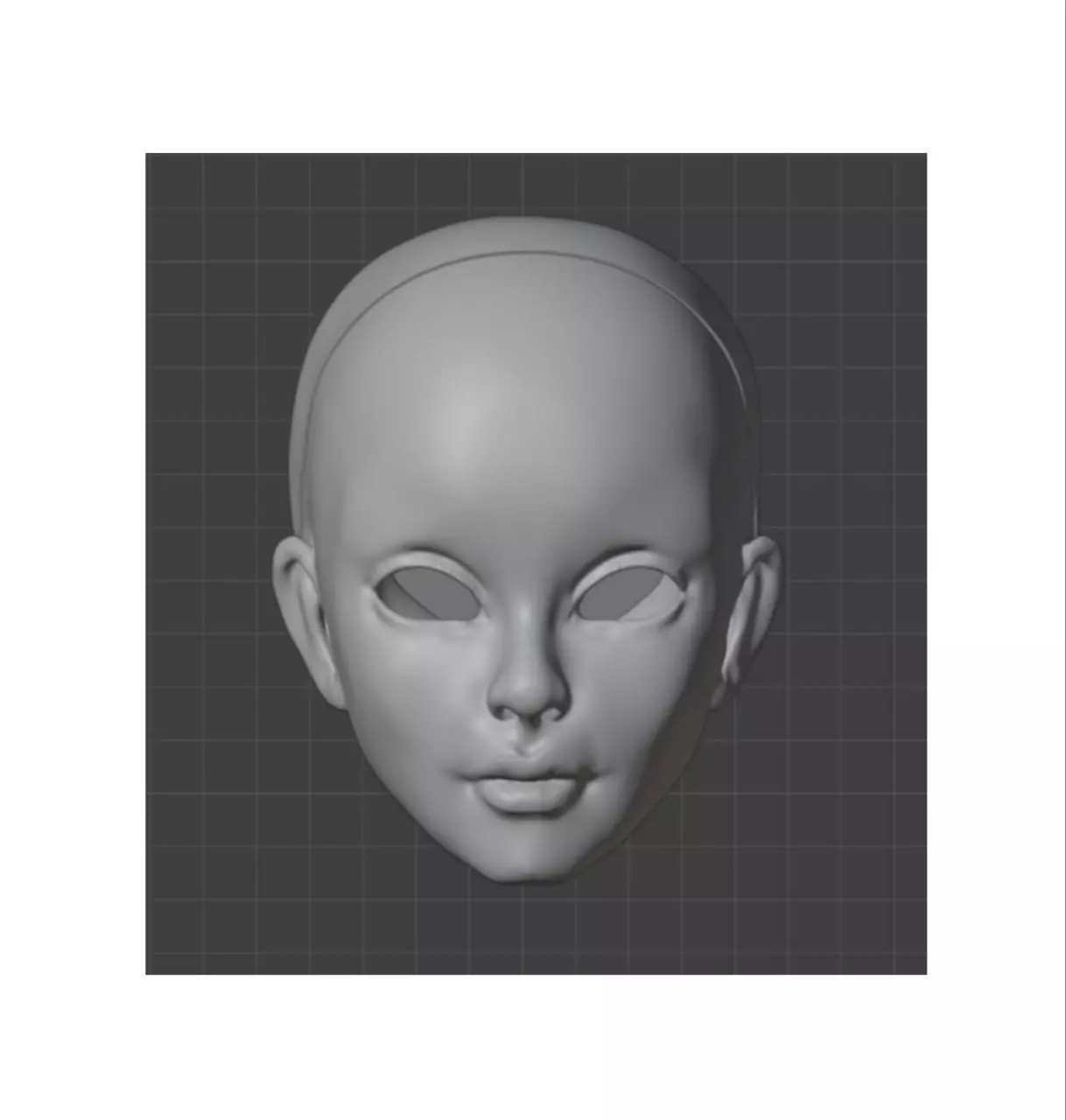 3d digital file Woman head for bjd doll for 3d printing STL OBJ 3D print model_0