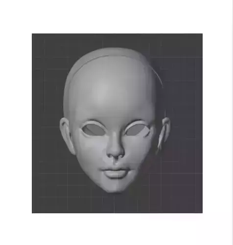 3d digital file Woman head for bjd doll for 3d printing STL OBJ