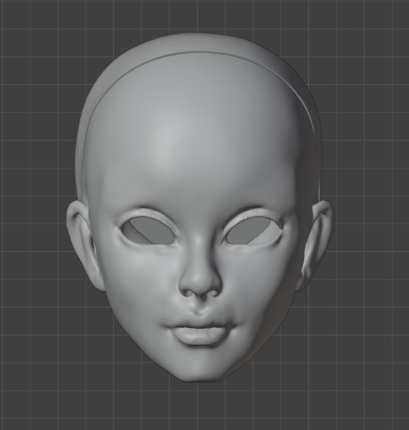 3d digital file Woman head for bjd doll for 3d printing STL OBJ 3D print model_6