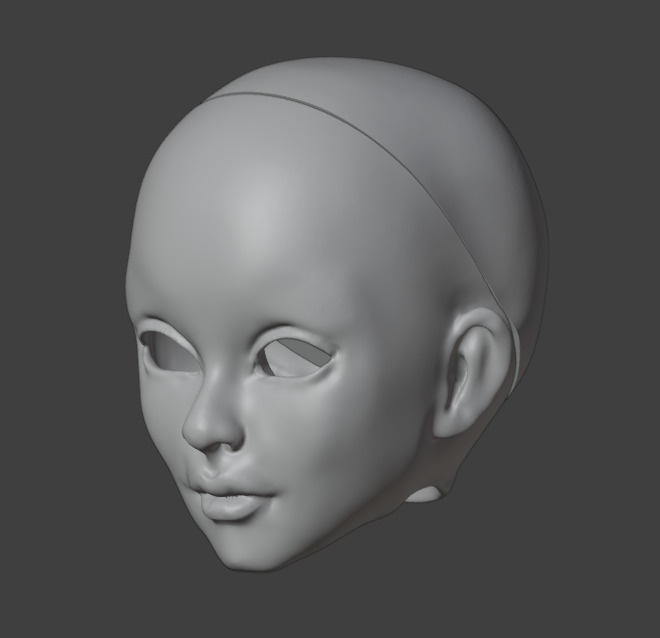 3d digital file Woman head for bjd doll for 3d printing STL OBJ 3D print model_1