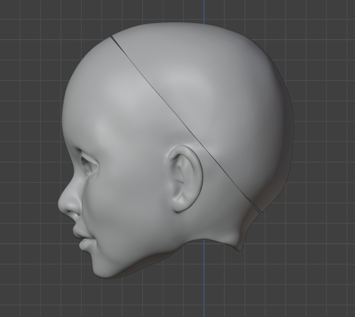 3d digital file Woman head for bjd doll for 3d printing STL OBJ 3D print model_2