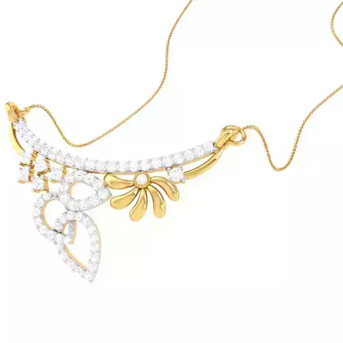 3D Printable Cad jewelry design of Lady diamond Pendant