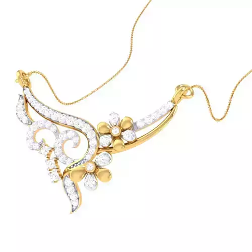 3D Printable Cad jewelry design of Lady diamond Pendant