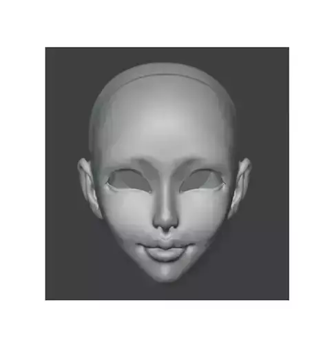 3d model woman head for bjd doll for 3d printing STL OBJ
