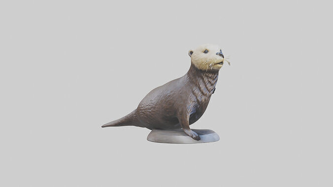 Sea Otter statue model Low-poly 3D model