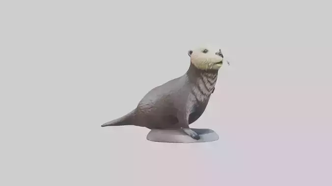 Sea Otter statue model Low-poly 3D model