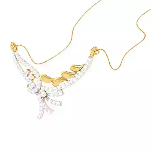 3D Printable Cad jewelry design of Lady diamond Pendant