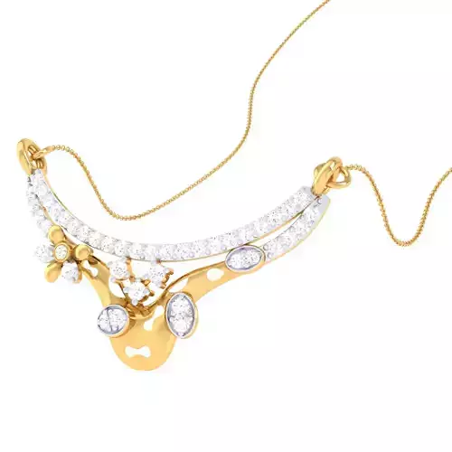 3D Printable Cad jewelry design of Lady diamond Pendant