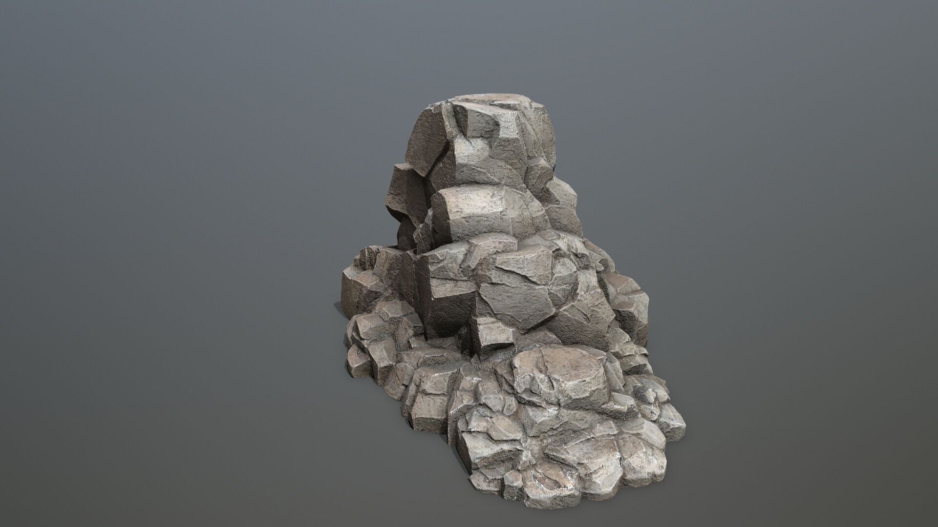 cliff rocks Low-poly 3D model_8
