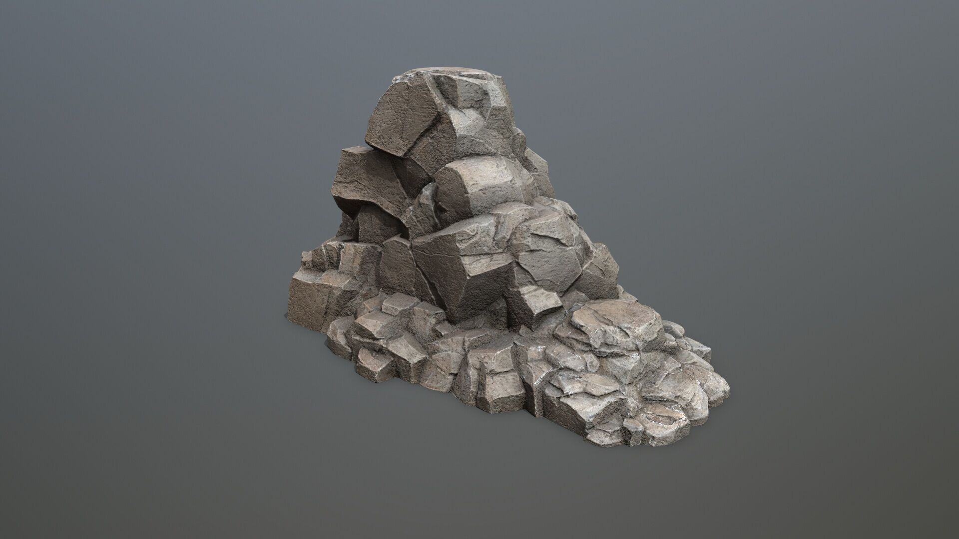 cliff rocks Low-poly 3D model_9