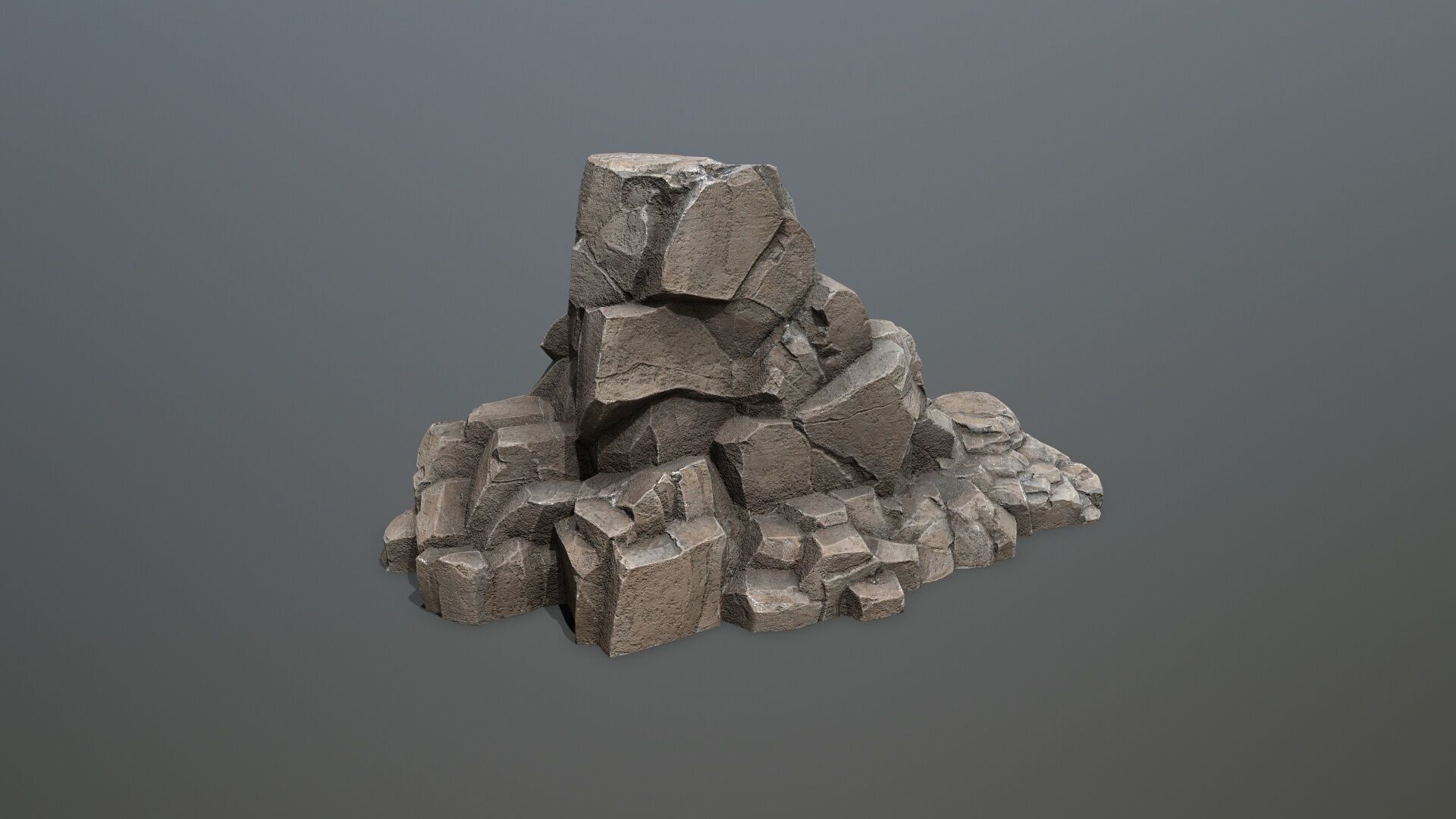 cliff rocks Low-poly 3D model_2