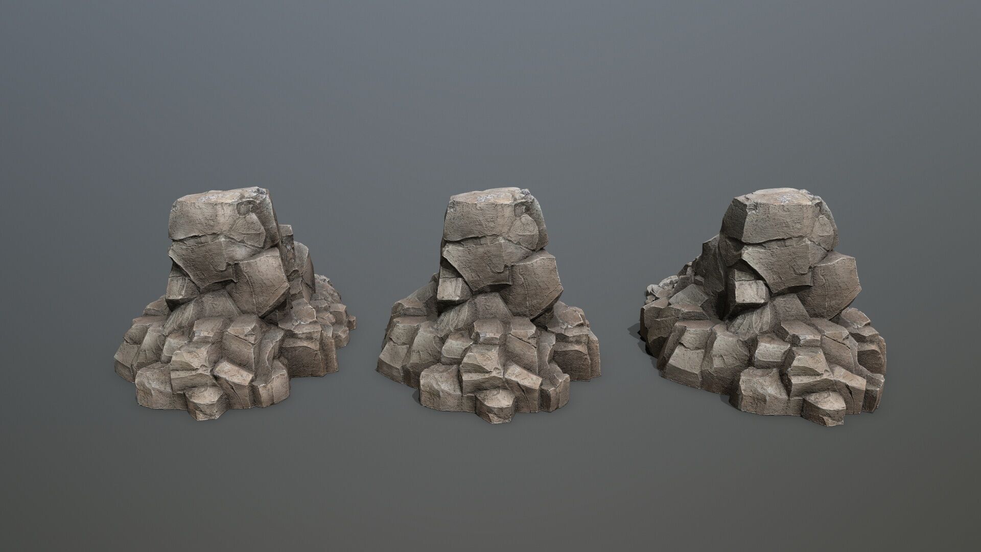 cliff rocks Low-poly 3D model_10