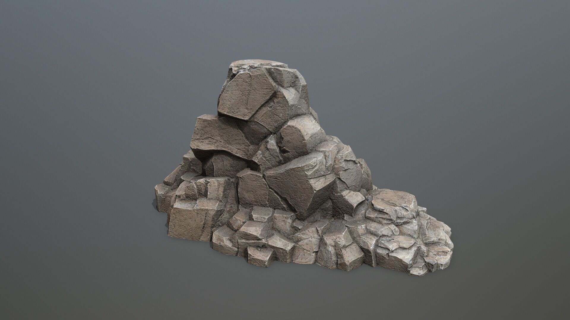 cliff rocks Low-poly 3D model_1