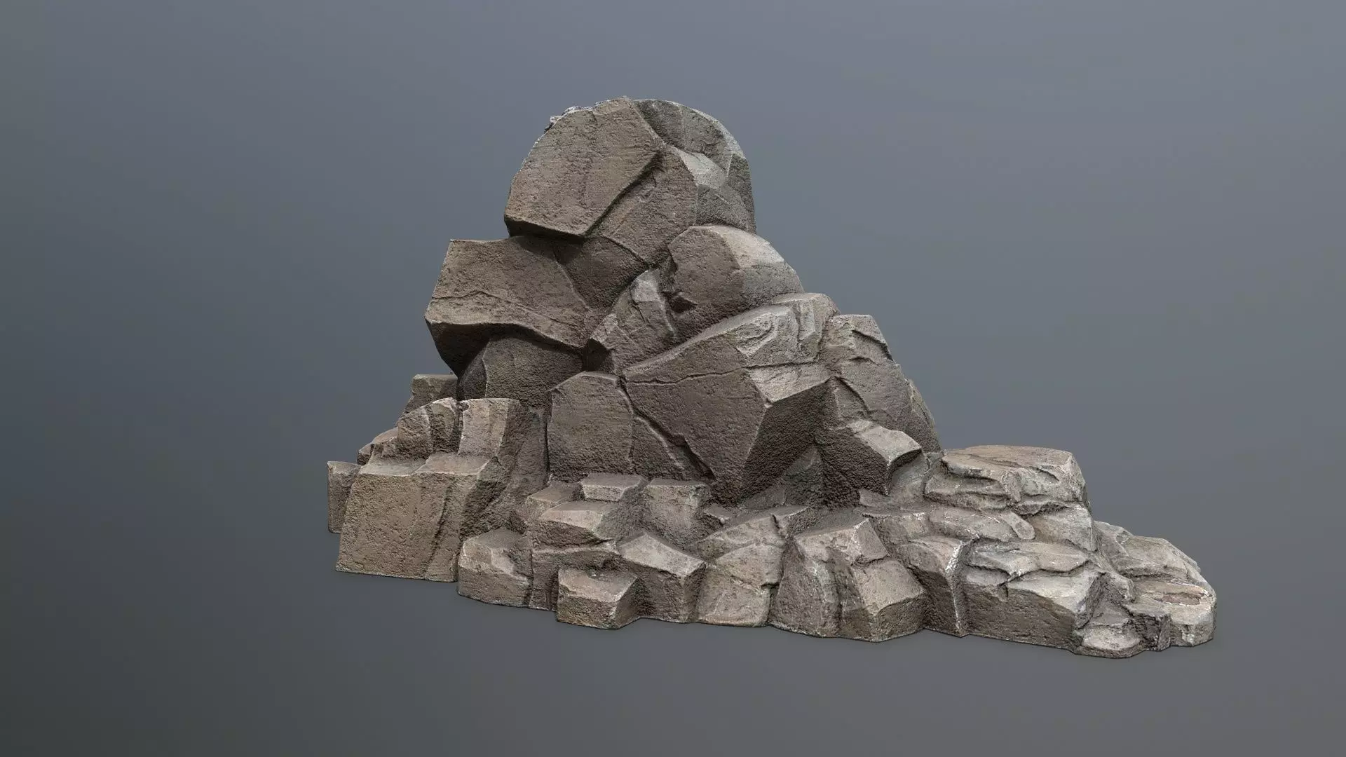cliff rocks Low-poly 3D model_0