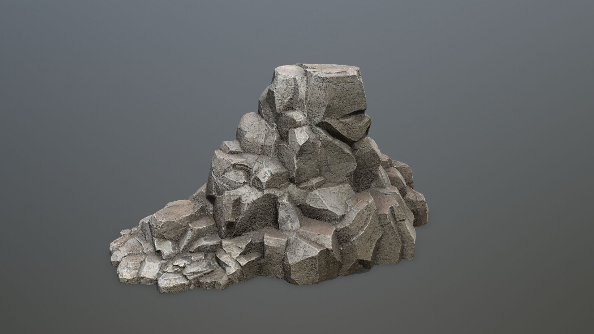 cliff rocks Low-poly 3D model_6
