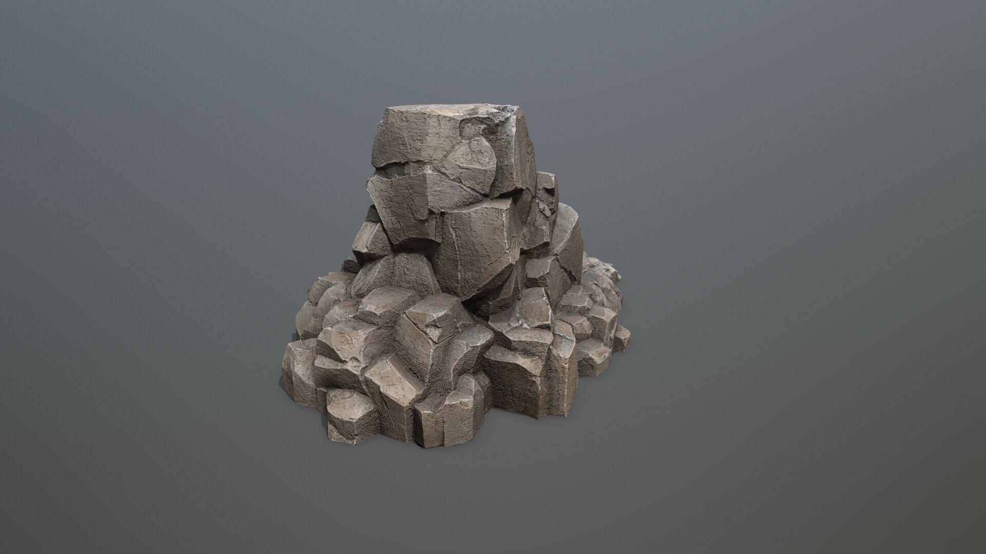 cliff rocks Low-poly 3D model_3