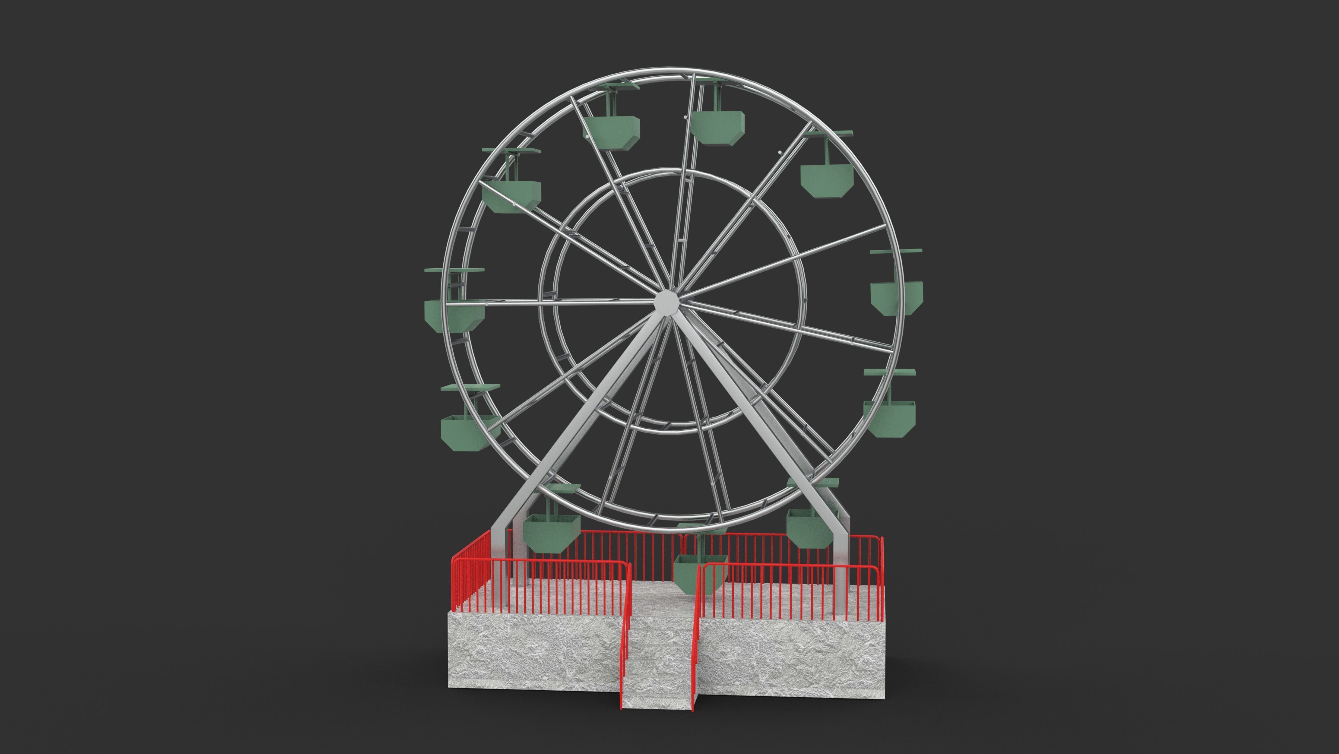 Abandoned Ferris Wheel 3D model_6