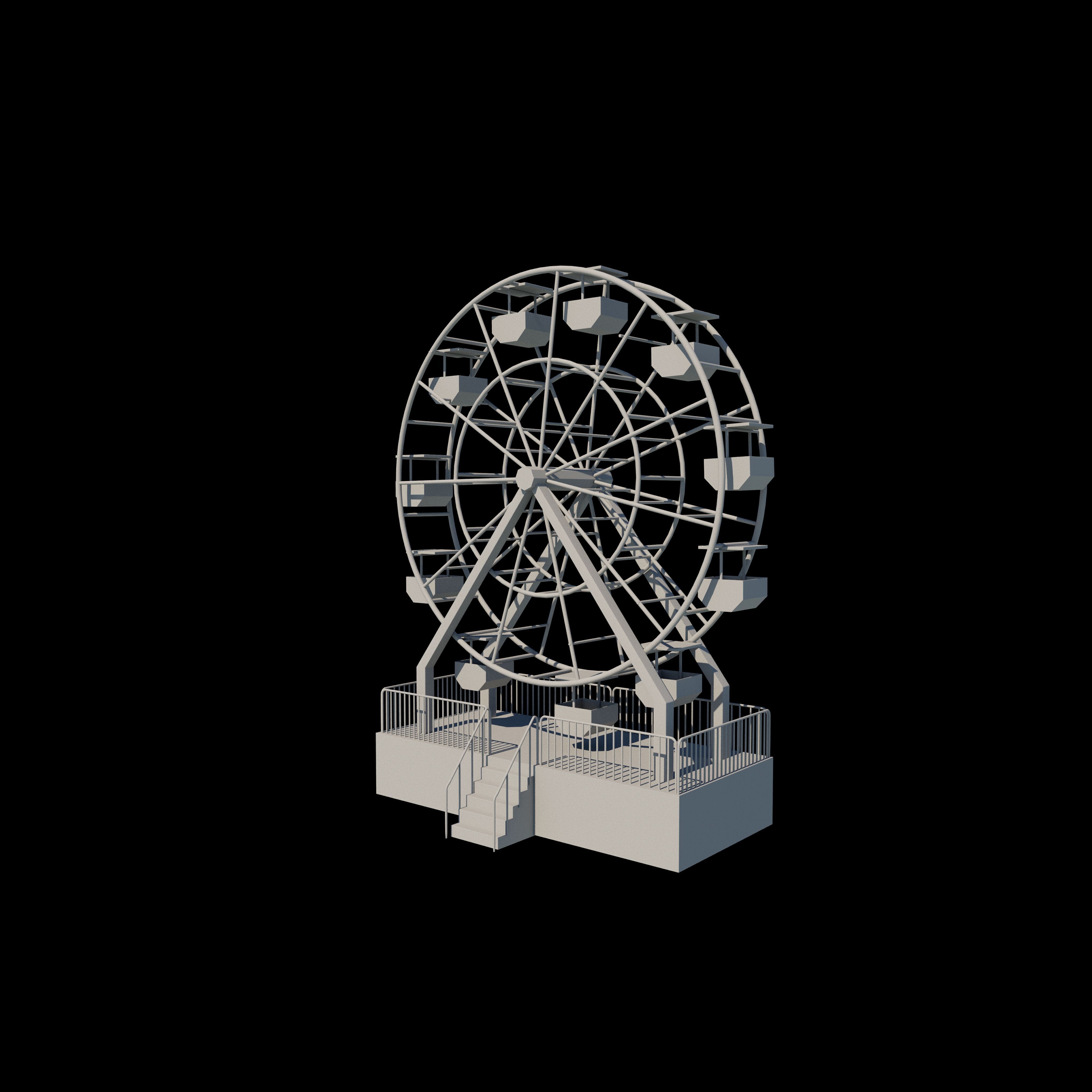 Abandoned Ferris Wheel 3D model_5