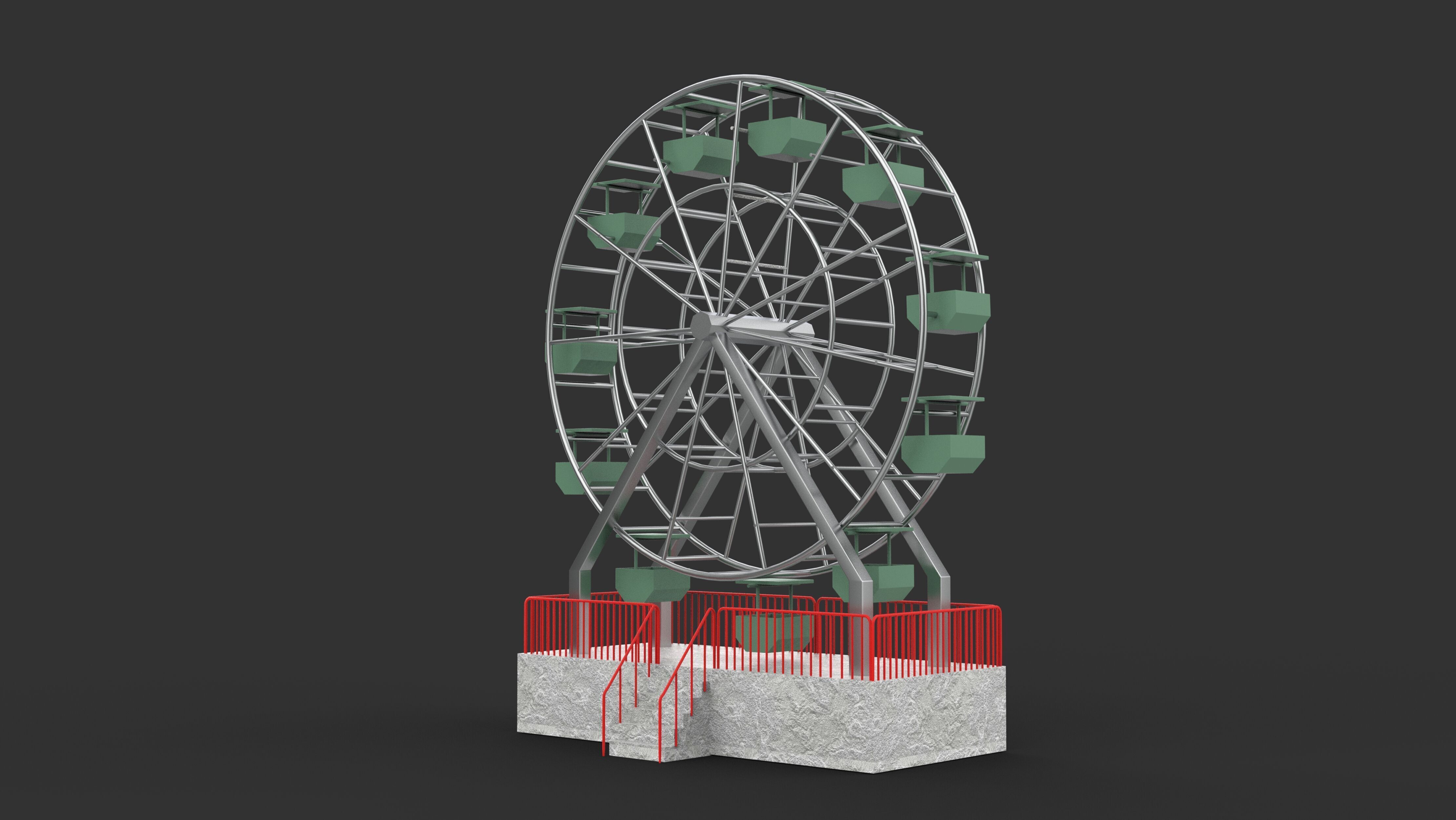 Abandoned Ferris Wheel 3D model_8