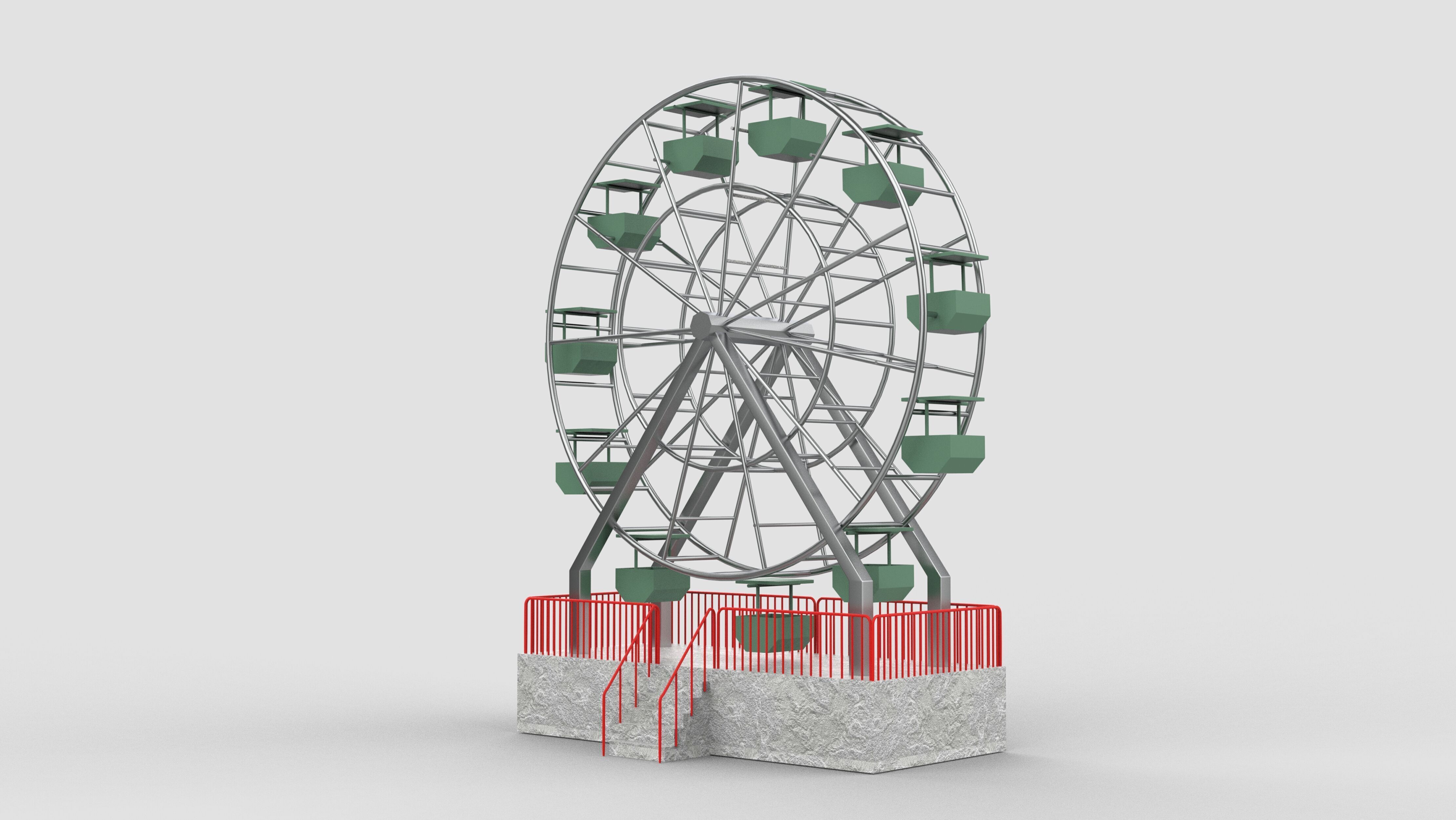 Abandoned Ferris Wheel 3D model_3