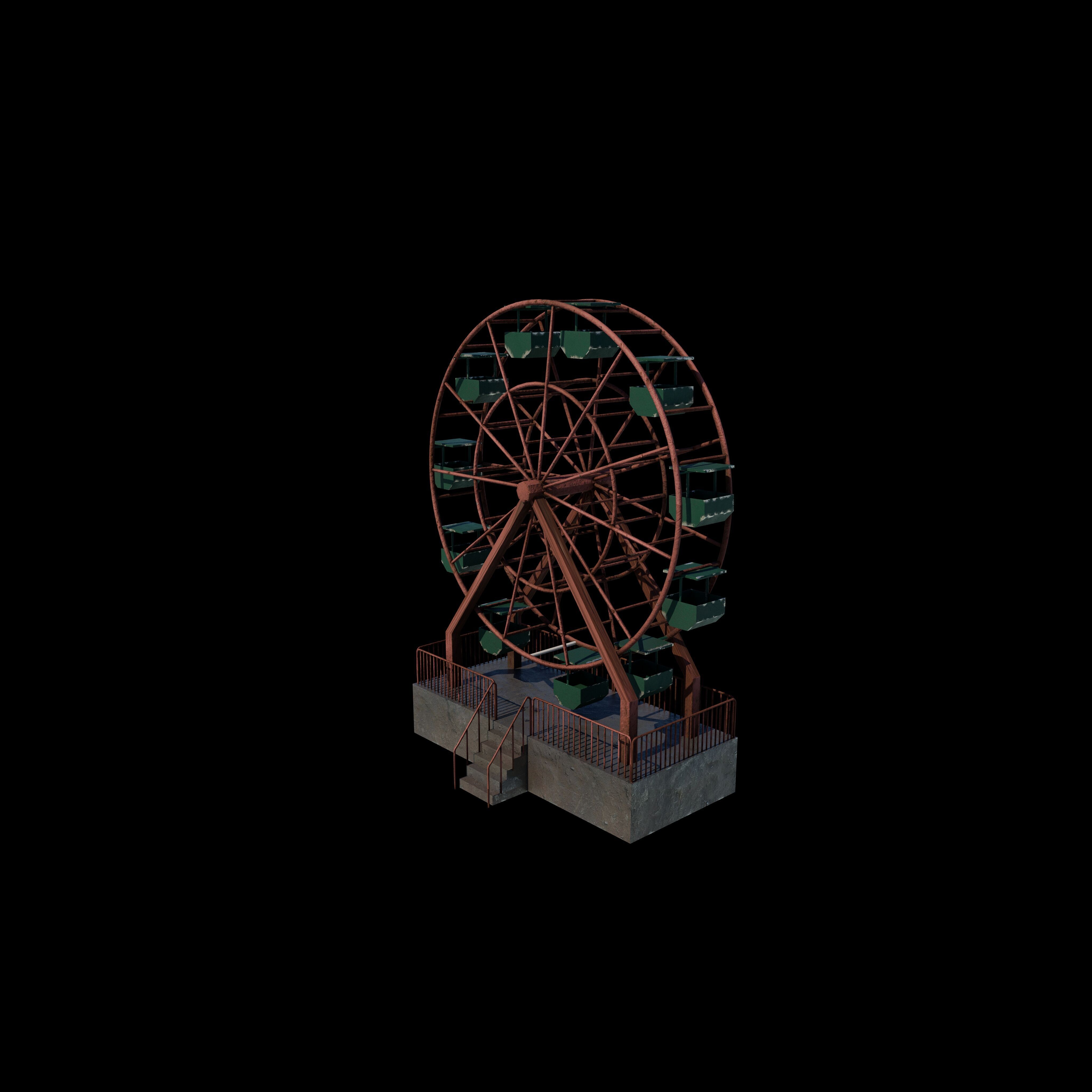 Abandoned Ferris Wheel 3D model_7