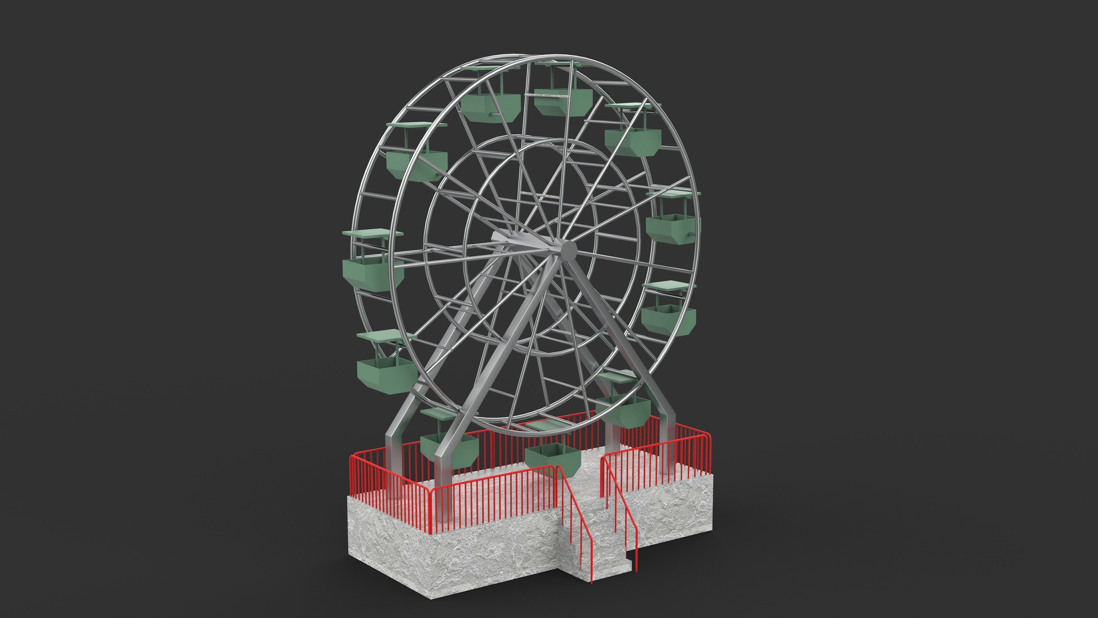 Abandoned Ferris Wheel 3D model_10