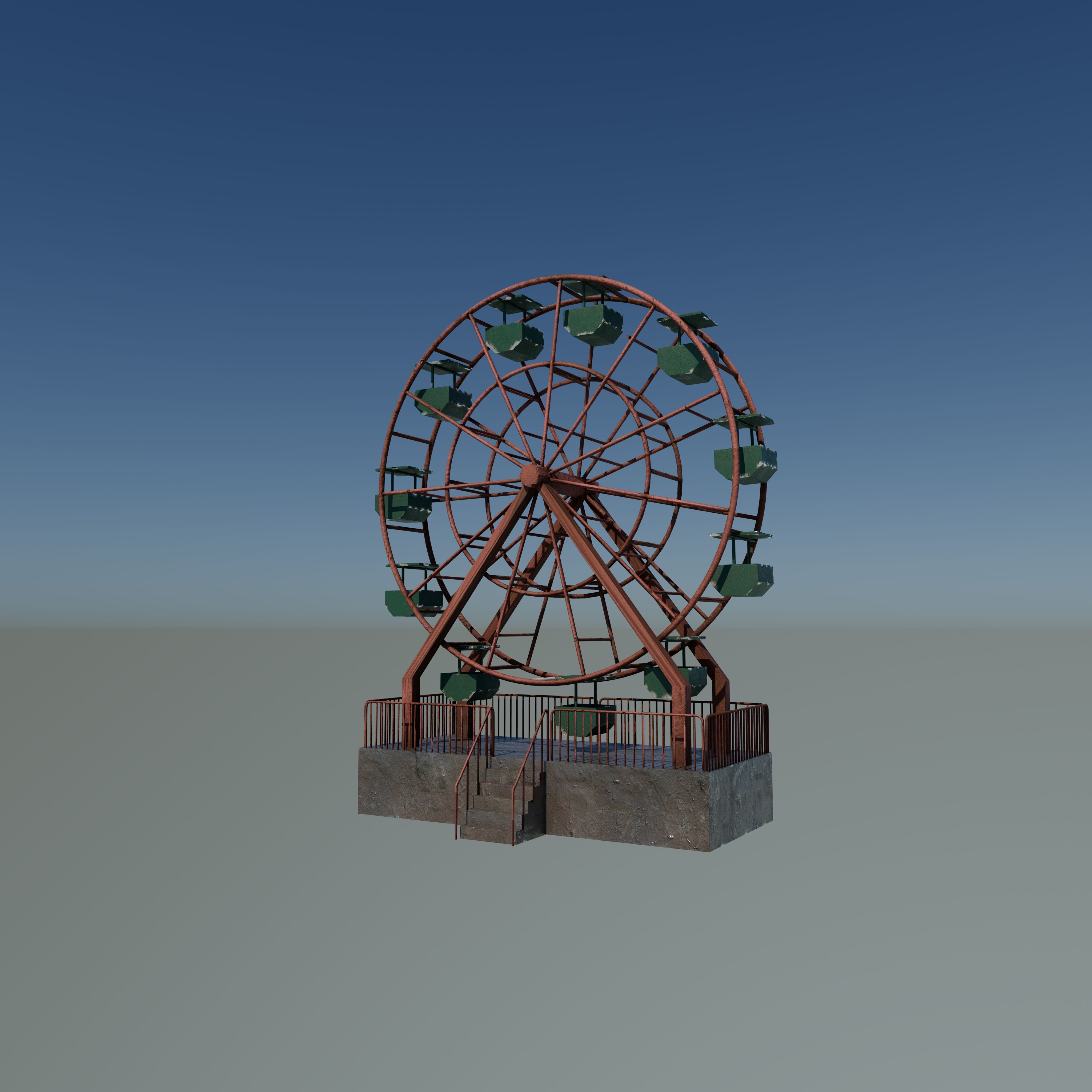 Abandoned Ferris Wheel 3D model_9