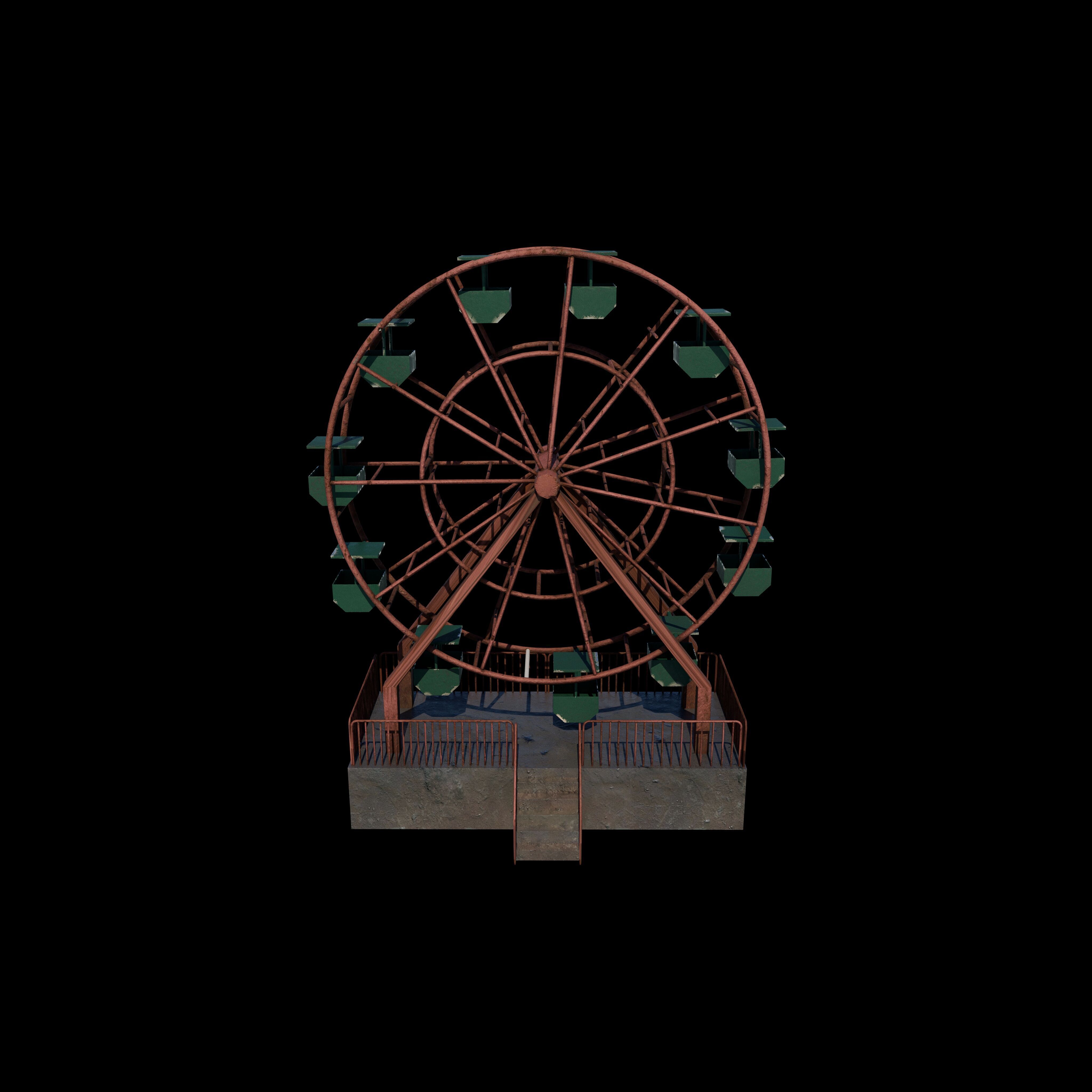 Abandoned Ferris Wheel 3D model_2