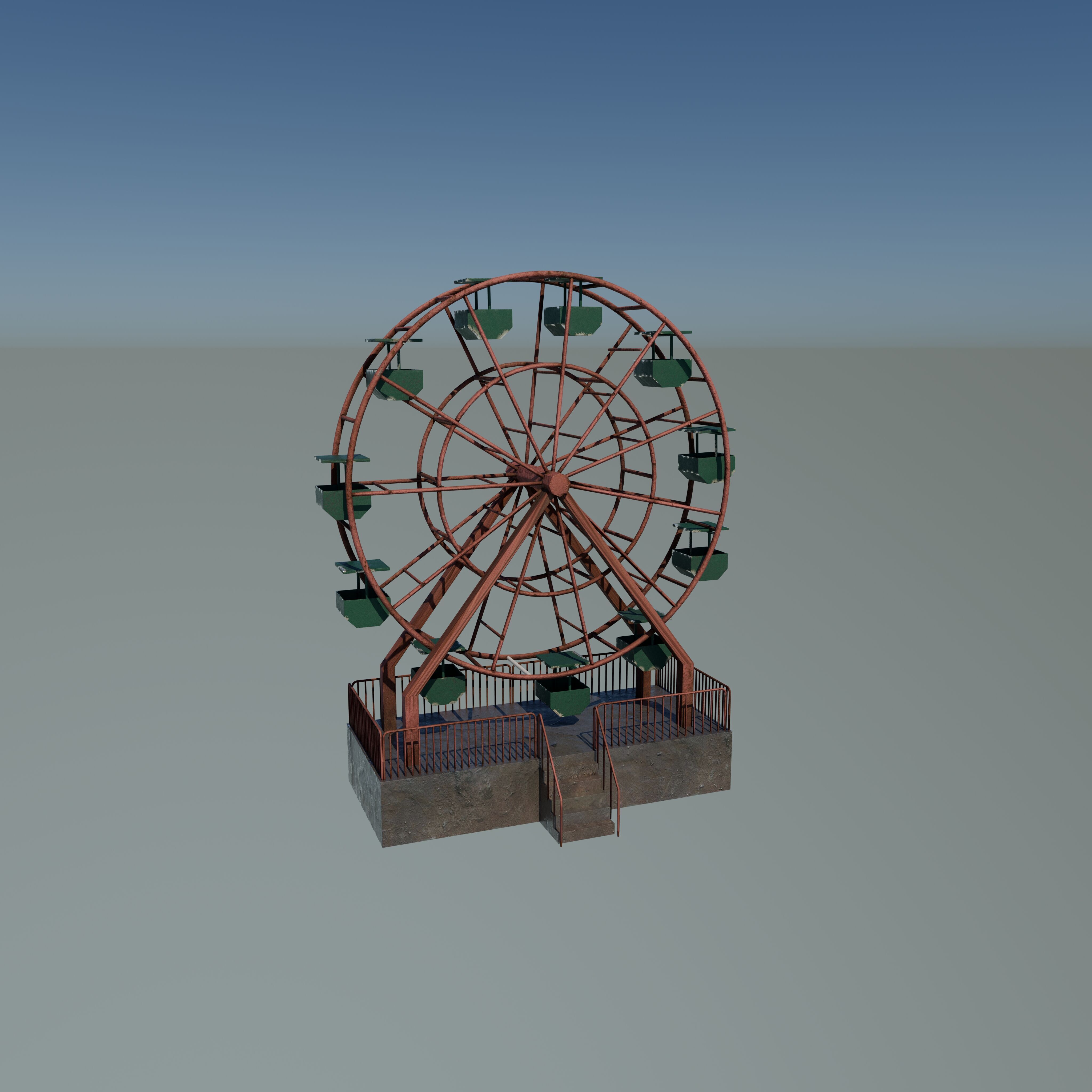 Abandoned Ferris Wheel 3D model_11
